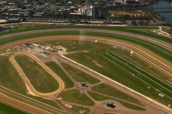 View from the top. Flemington seen from a helicopter.