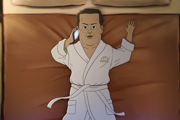 Mike Judge dá voz ao incompetente CEO Rick Kruger em Common Side Effects.