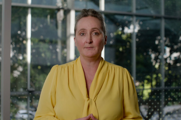 Qantas chief executive Vanessa Hudson in the video apology to customers.