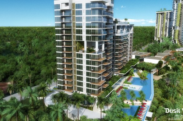 An artist’s impression of the planned beachside complex.