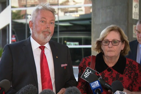 Bruce and Denise Morcombe, whose son Daniel was murdered by repeat child sex offender Brett Peter Cowan.