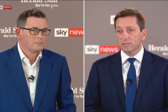 The election debate between Victorian Premier Daniel Andrews and Opposition Leader Matthew Guy.
