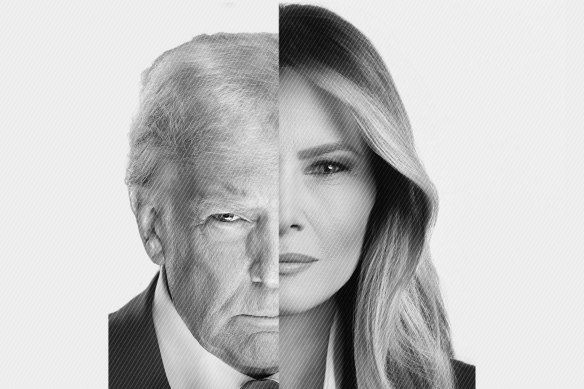 Donald and Melania Trump’s official portraits.