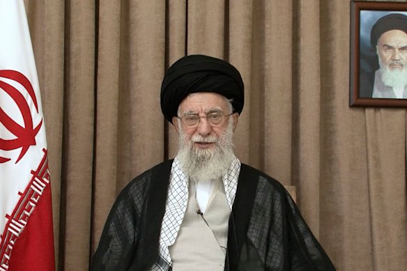Iranian supreme leader Ayatollah Ali Khamenei delivers a televised speech on Thursday.