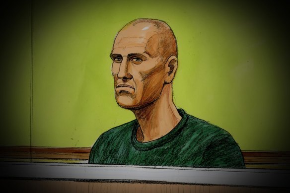 A past court sketch of James Fairhall.