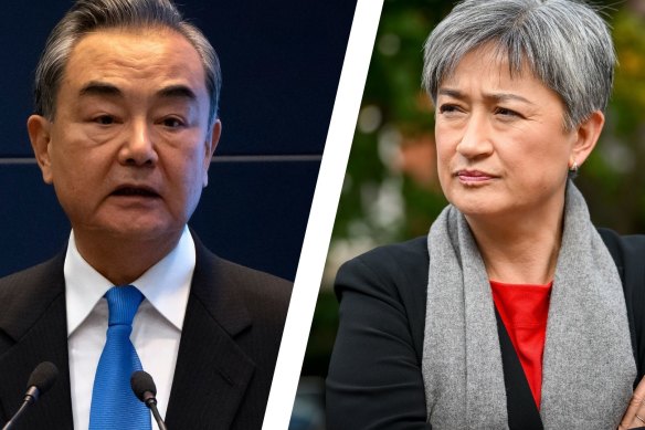 Foreign Minister Penny Wong and her Chinese counterpart Wang Yi.