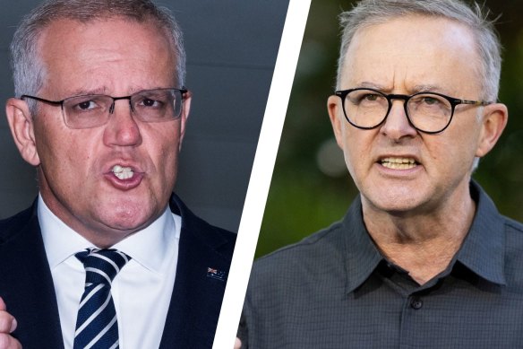 Scott Morrison and Anthony Albanese have clashed over wages. 