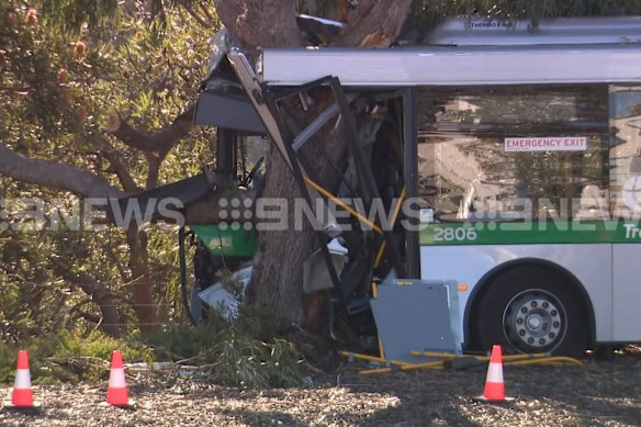 The bus crashed in Wanneroo, in Perth’s north.