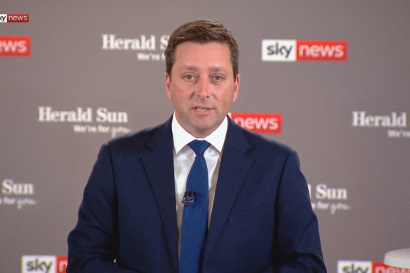 Matthew Guy spoke about integrity at tonight’s debate.