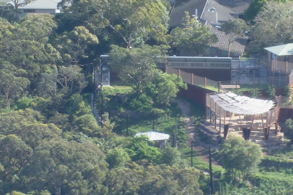 Stills taken above Sydney’s Taronga Zoo on Wednesday.