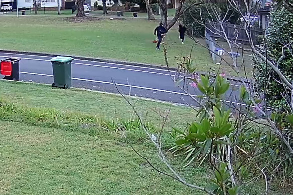 Two men are seen fleeing the scene where Mejid Hamzy was shot dead.