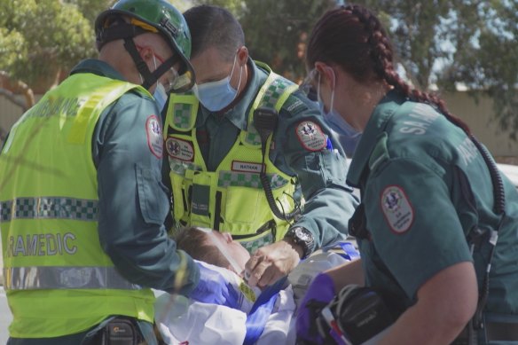A scene from the new season of observational show Paramedics, which is narrated by Samuel Johnson. 