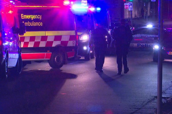 The crime scene where two women were shot dead in Sydney on Saturday night.