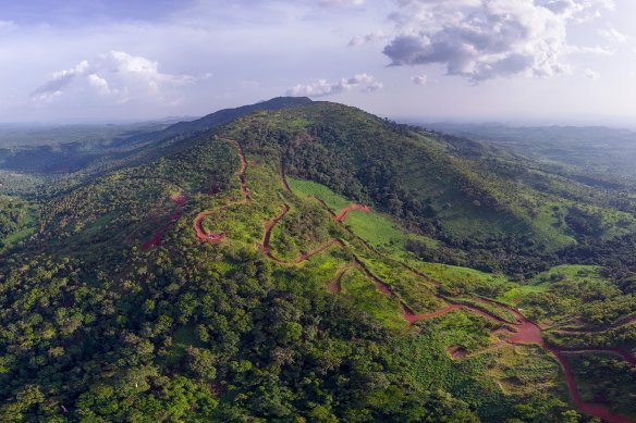 The Simandou Mountains in Guinea contain high-quality iron ore.