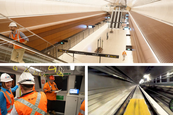 The city-section of Sydney’s mega metro rail line under the harbour is about to open to passengers.