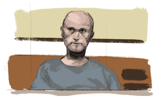 A court sketch of Stephen Fleming on Wednesday.
