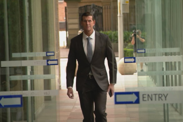 Ben Roberts-Smith arrives at court in Sydney for his 10-day appeal against a decision dismissing his defamation case.
