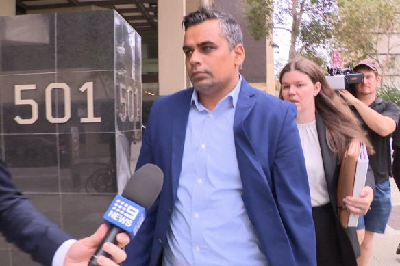 The 38-year-old leaving Perth Magistrate’s Court on Thursday.
