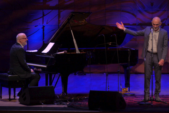 Paul Kelly and Paul Grabowsky at a 2020 online performance at the Melbourne Recital Centre.