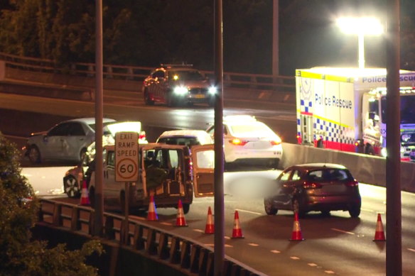 Detectives are appealing for anyone with dashcam vision, particularly motorists driving westbound on the Anzac Bridge between 11.45pm and 11.55pm.