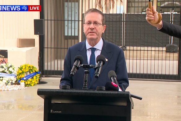 The Israeli president speaks at Bondi.