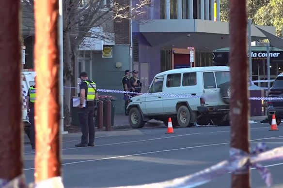 Police at the scene. 