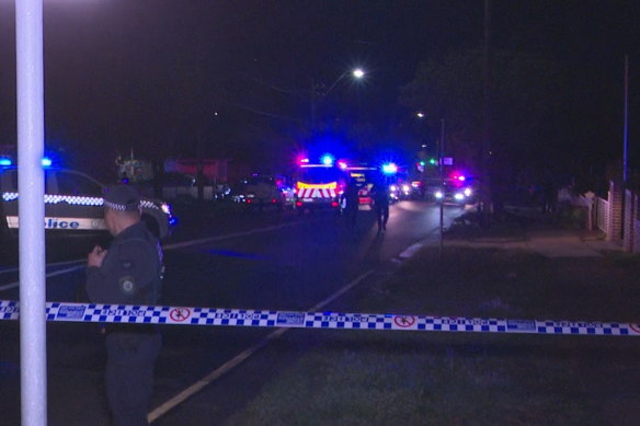 The crime scene in Revesby where two women were found shot and later died.