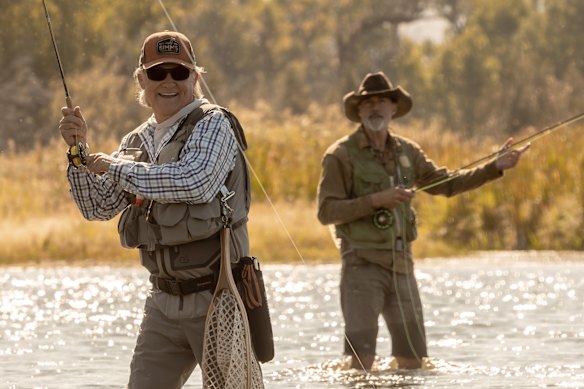 Kurt Russell (left) and Matthew Fox fly-fishing in The Madison. 