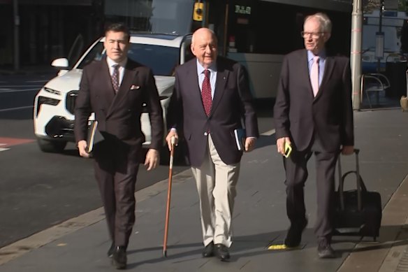 Alan Jones arrives at court on day 11 of his trial.
