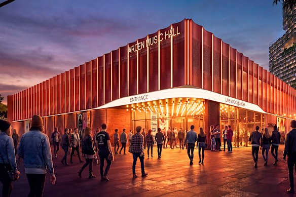 An artist’s impression of the Live Nation entertainment venue.