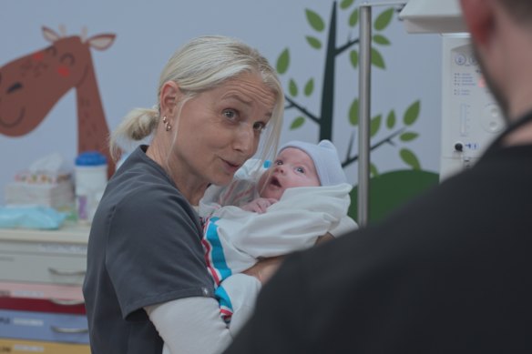 Katherine La Nasa as Nurse Dana in The Pitt.