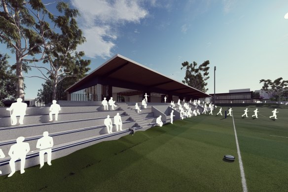 An artist’s impression of the new facilities planned at Crosby Park in Albion under a deal between Brisbane City Council and Brothers Rugby Club.