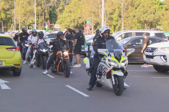 A pro-Palestine vehicle convoy was escorted by police through Sydney’s eastern suburbs last weekend.
