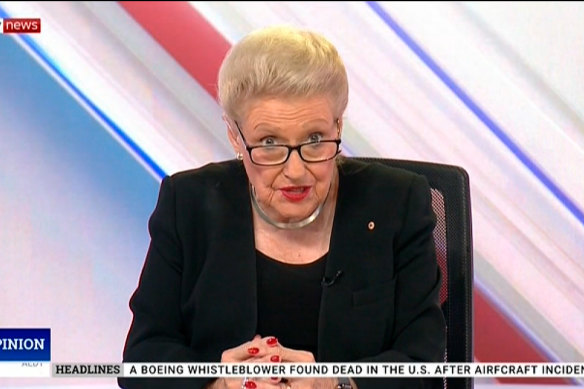 Bronwyn Bishop apologises to Sophie Scamps on Sky News.