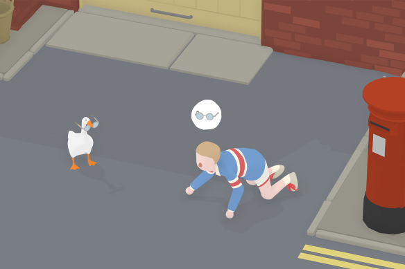 No more glasses! A goose causes mayhem in Untitled Goose Game.