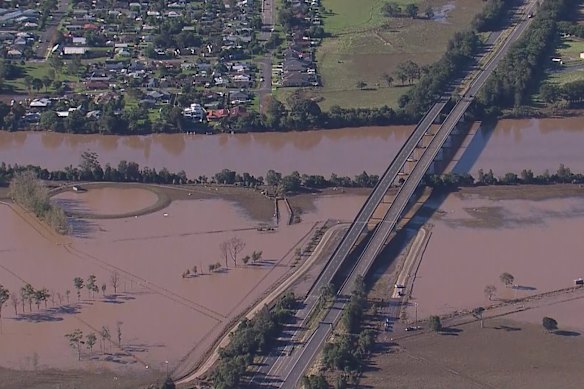 Aerial vision from the flood in Taree, NSW, on  May 24. Dairying is a contributor to Taree’s economy.