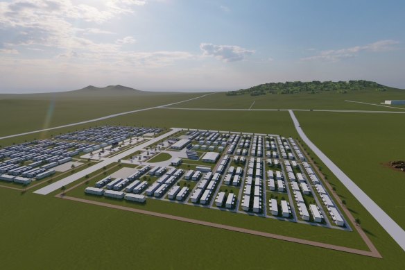 An artist’s impression of the Queensland Regional Accommodation Centre near Toowoomba.