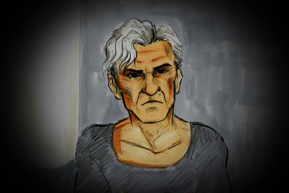 A sketch of Ms Laidley at an earlier hearing.