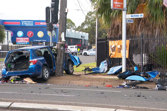 One of the vehicles involved in the  Milperra Road crash.