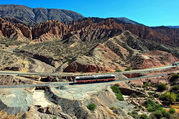 Argentina’s solar-powered train takes passengers through the sacred Quebrada de Humahuaca region in the Andes.