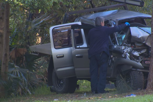 Six teenage boys were travelling in the Toyota Hilux when it left the road and collided with a tree.