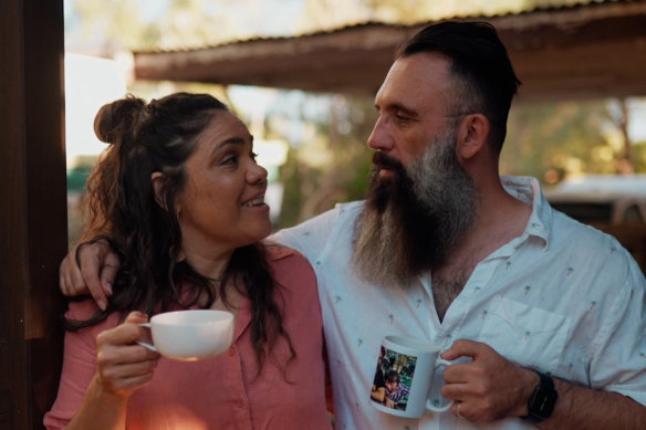 In a No campaign ad, the Coalition’s newly appointed Indigenous Australians spokeswoman Jacinta Nampijinpa Price (pictured with husband Colin Lillie) describes the Voice as a change that “will divide us”.