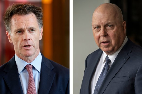 NSW Premier Chris Minns and Victorian Treasurer Tim Pallas engaged in a spat over the GST.