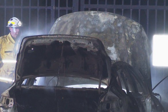 A car was found alight in Rooty Hill early on Thursday morning. 