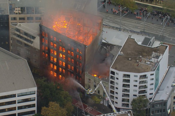 The fireball was just metres from the building that houses the new entrance to Central Station.