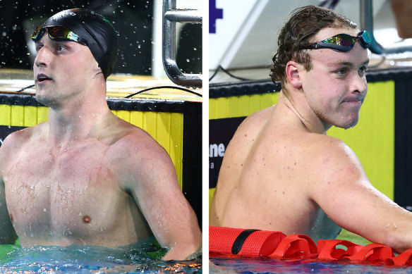 Elijah Winnington and Sam Short battle it out in the pool again tonight.