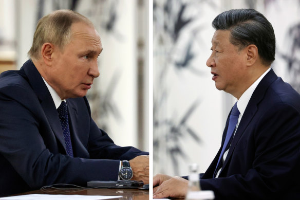 Russian President Vladimir Putin and Chinese President Xi Jinping. 