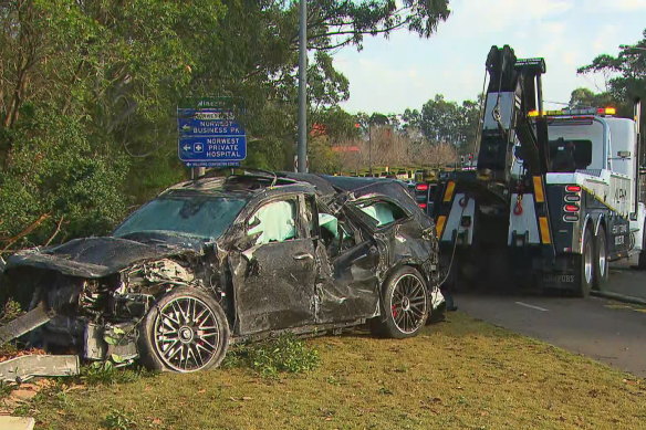 Strike Force Sweetenham officers were called in after occupants fled a single-vehicle crash on Windsor Road in Norwest, near Castle Hill.