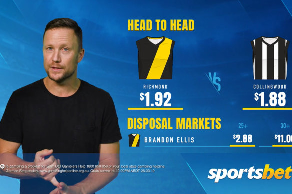 Former AFL footbller  Nathan Brown hosts another Sportsbet ad.