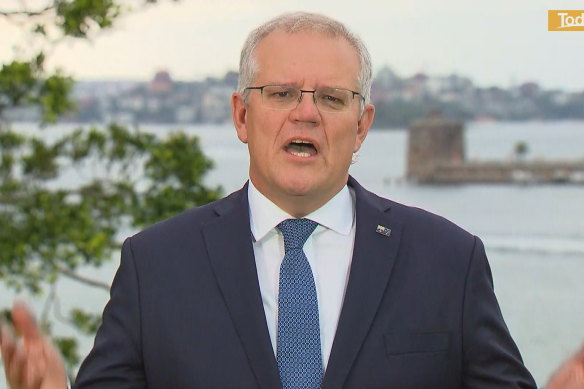 Prime Minister Scott Morrison on Nine’s Today program this morning.